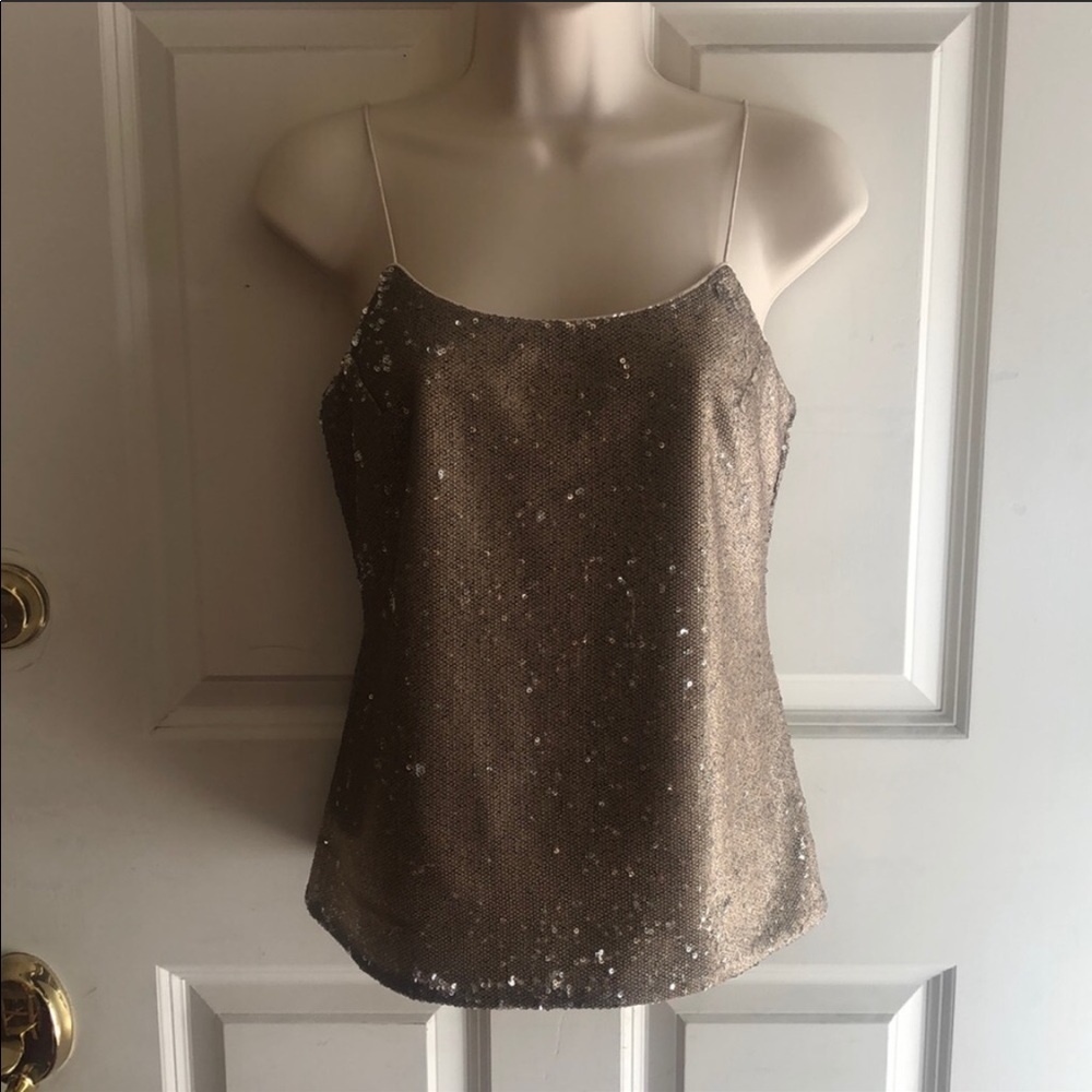 Gold Sequin Spaghetti Strap Top - NWT